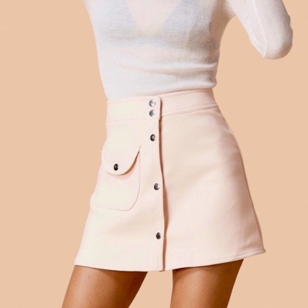 UNIF | Blush Valen Button High Waist Mini Skirt - Size L